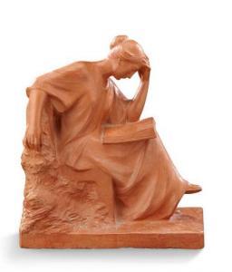 CURILLON Pierre 1866-1954,figurant une femme assise accoudée lisant,1920,Aguttes FR 2017-06-29