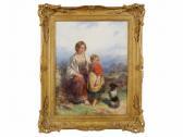CURNOCK James,a mother and daughter watching as the dog begs at ,1858,Dallas Auction 2007-05-09