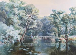 CURNOCK James Jackson 1839-1892,Bridge over a Lake,1859,Tooveys Auction GB 2024-01-24