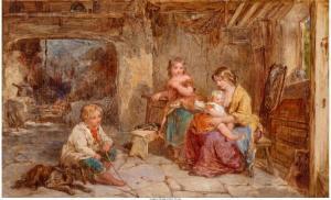 CURNOCK James 1812-1870,Mother and Children,1860,Heritage US 2017-06-12