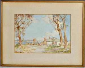 CURRIE J.C,Cottages with figures in the foreground on the ban,Tring Market Auctions GB 2009-09-25