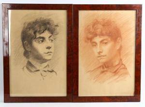 CURRIER Alger V. 1862-1911,portrait drawings,Burstow and Hewett GB 2022-07-21