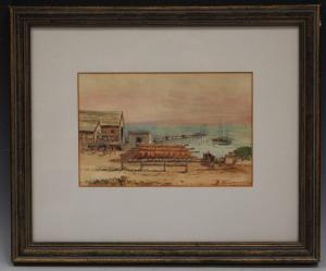 CURRIER Edward Wilson 1857-1918,Chinese Fishing Pier, Monterey,1909,Slawinski US 2019-11-17