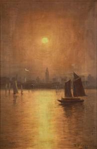 CURRIER Edward Wilson 1857-1918,Ships at Sunset,1907,Clars Auction Gallery US 2018-10-14