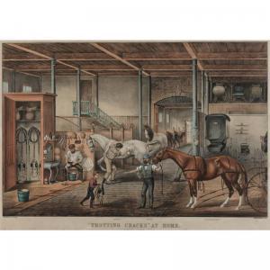 CURRIER # IVES PUBLISHERS,TROTTING CRACKS AT HOME: A MODEL STABLE,1868,Sotheby's 2007-01-19