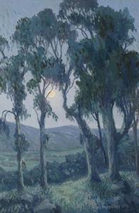 CURRIER Walter Barron 1879-1934,Moonrise,1928,John Moran Auctioneers US 2020-11-17