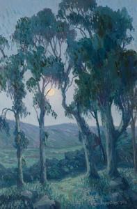 CURRIER Walter Barron 1879-1934,Moonrise,1928,John Moran Auctioneers US 2020-05-17
