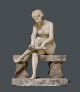 CURRINI A,Female nude on a bench,1900,Galerie Koller CH 2016-06-24