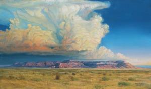 CURRY Bill,Panoramic Scene with Fantastic Clouds and Sunset on the Mesa,1988,Burchard US 2016-03-20