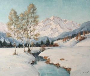 CURRY Eric 1903-1971,Winterliche Hochgebirgslandschaft,Mehlis DE 2019-11-21