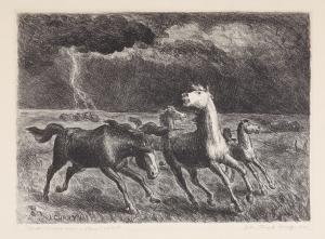 CURRY John Steuart 1897-1946,Horses Running Before A Storm,1930,Bonhams GB 2023-10-03