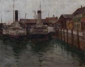 CURRY Robert Franz 1872-1955,Harbor Scene,Hindman US 2014-12-10