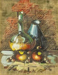 CURTI Guglielmo 1897-1966,still-life of vases and fruit,888auctions CA 2020-01-16