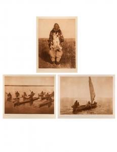 CURTIS Edward Sherrif 1868-1952,Group of Three Photogravures: A Foggy Day,1930,Santa Fe Art Auction 2024-04-10