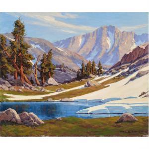 CURTIS Leland,Lingering Snows Between Little Five Lake and Long ,Clars Auction Gallery 2023-08-11