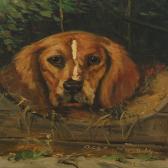 CURTIS Mark Osman 1879-1959,A cocker spaniel in his doghouse,1921,Bruun Rasmussen DK 2014-05-26