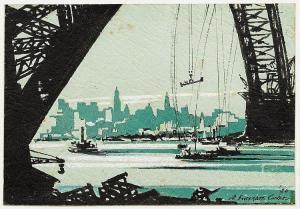 CURTIS Robert Emerson 1898-1996,The Great Arch in Construction,1930,Shapiro AU 2014-08-25