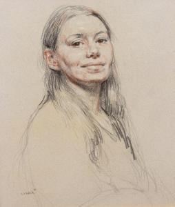CUSACK Ralph 1912-1965,Portrait of a lady having long dark hair,1971,Clevedon Salerooms 2019-10-10