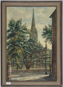 CUSDEN Richard,A street scene with two figures by a church,Anderson & Garland GB 2020-09-04