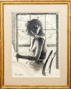 CUSHING Lily Emmet 1909-1969,Girl in Window (Self Portrait),1951,Stair Galleries US 2015-07-25