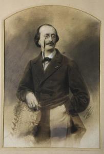 CUSI Y FERRET Manuel 1859-1922,Grande photo rehaussée représentant Jacques Offen,Etienne de Baecque 2017-09-23