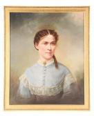 CUSTER Edward L 1837-1881,PORTRAIT OF A LADY IN BLUE DRESS,1868,James D. Julia US 2019-06-19