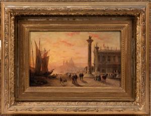 CUSTER Edward L 1837-1881,Venetian Piazza at Sunset,1873,Skinner US 2020-07-28