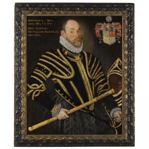 CUSTODIS Hyeronimus,PORTRAIT OF FIELD MARSHAL SIR WILLIAM PELHAM, LORD,1587,Sotheby's 2009-07-09