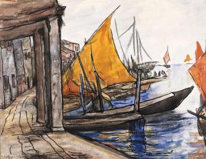 CUTESCU STORCK Cecilia 1879-1969,Sails at Chioggia,Artmark RO 2019-06-11