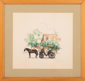 Cutino Antonio 1905-1984,Carrozza con cavallo,Trionfante IT 2023-12-13