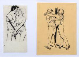 CUVELIER Paul 1923-1978,deux femmes en sous-vêtements, face à face,Millon & Associés FR 2021-06-27