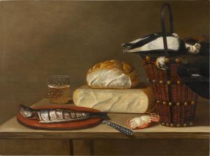 CUVENES Johannes I,The Hague Still life with a herring, cheese, crab ,1645,Sotheby's 2021-03-24