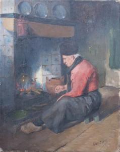 CYRIAQUE BLEYS ADRIAEN 1842-1912,Gentleman Before a Fire,Hindman US 2015-05-06