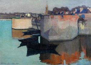 CZAJKOWSKA KOZICKA Maria 1878-1963,A view of a harbour,1910,Halls GB 2012-10-24