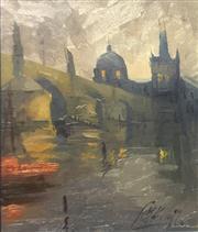 CZECH SCHOOL,Views of the Charles Bridge, Prague,1997,Theodore Bruce AU 2017-03-26