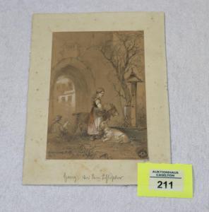 CZERNY Ludwig 1821-1889,Bäuerin mit Ziegen,Merry Old England DE 2021-08-19