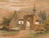 CZERNY Ludwig 1821-1889,Landschaft mit Kirche und Staffage,Wendl DE 2020-10-22