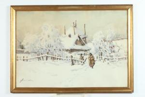 CZERWINSKI Stefan 1900-1900,VILLAGE SNOW SCENE,Sloans & Kenyon US 2017-04-23