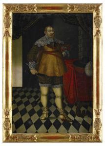 CZWICZEK MATTHIAS HRADH,Portrait of the Swedish king Gusta,1594,Stockholms Auktionsverket 2009-05-27
