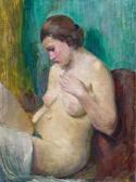 DÖBRÖCZÖNI Kálmán 1899-1965,Shy nude,Nagyhazi galeria HU 2017-05-30