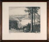 DÖRR Ferdinand 1880-1968,Blick auf den Titisee mit umgebender Landschaft,Bloss DE 2009-10-05