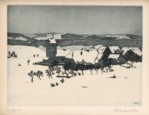 DÖRR Ferdinand 1880-1968,Dorf vor Gebirgslandschaft,Leipzig DE 2024-12-07