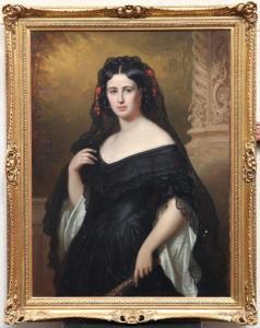DÜRCK Friedrich 1809-1884,Portrait de l'actrice Henriette Mendel,1860,Auxerre Enchères FR 2023-09-03
