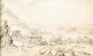 DÜRINGER Daniel 1720-1786,An extensive landscape with a shepherd and his flo,Christie's 2004-10-05