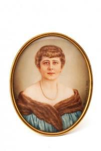 DąBROWSKA Kazimiera,The Miniature - Portrait of a woman in pearls,1933,Desa Unicum 2018-09-06
