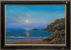 D'AGOSTINO Vincent 1898,Felsenküste mit untergehender Sonne über dem Meer,Schloss DE 2010-05-08
