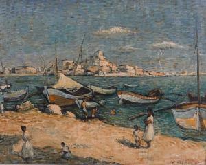 D AGUILAR Michael 1924-2011,El Puerto Tarragona,1949,Bellmans Fine Art Auctioneers GB 2022-11-15