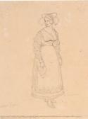 D'ALBERT HONORÉ 1802-1867,Jeune femme en costume de Veltrini Deux jeunes fem,1841,Aguttes 2019-06-13