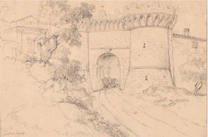 D'ALBERT HONORÉ 1802-1867,Porte de Narni Vue de Narni,Aguttes FR 2019-06-13