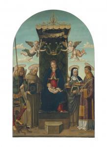 D'ALLADIO Gian Giacomo,The Madonna and Child enthroned, with Saints Micha,Christie's 2013-01-30